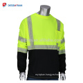 Durable Lightweight Breathable Hi Vis Viz Security T-shirt 100% Polyester Safety Work Clothing With Pocket And Reflective Strips